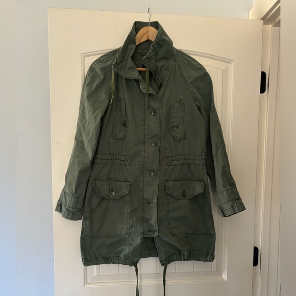 GAP Olive Green Cotton Long Utility Parka - Picture 6 of 9